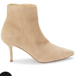 L'AGENCE Aimee Bootie Nude Suede Ankle Boots (Women's 37)